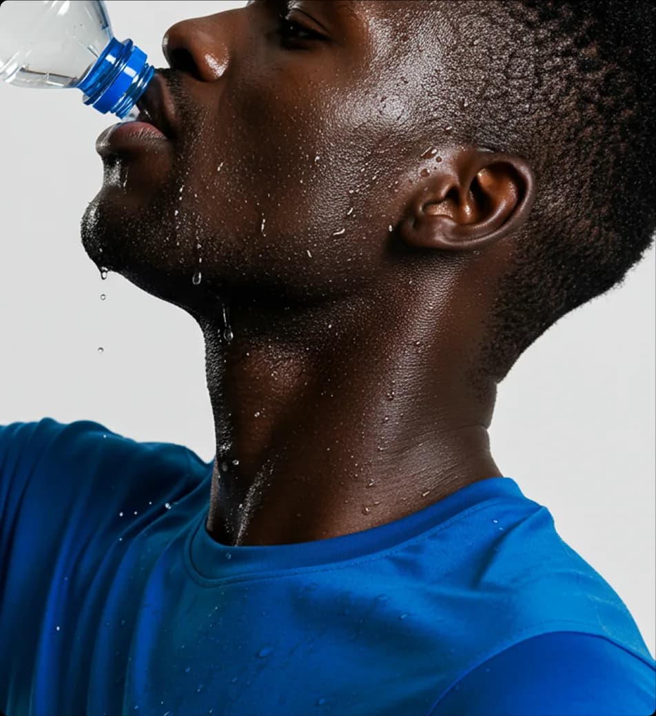 Man drinking Eight water