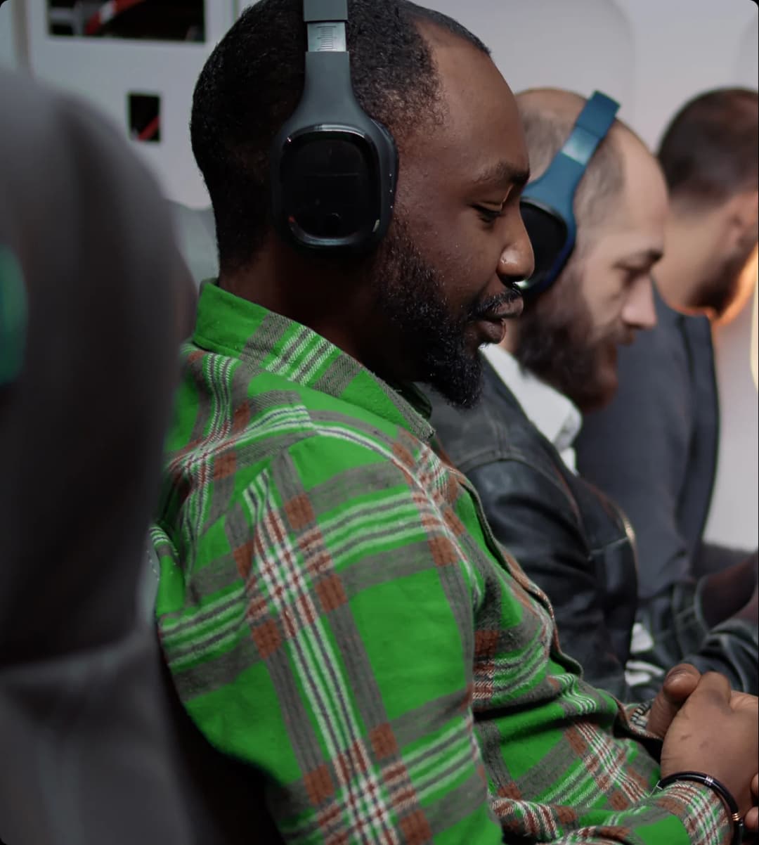 A passenger on a flight